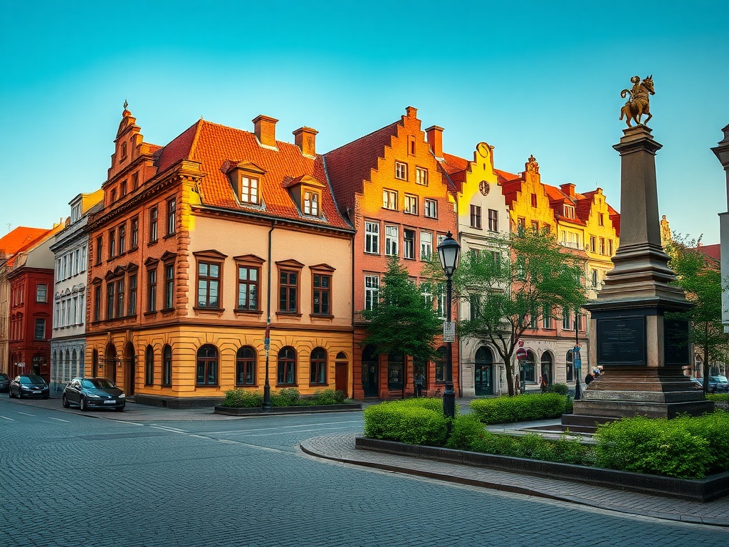 Panorama Mińska Mazowieckiego przedstawiająca historyczne i współczesne budynki
