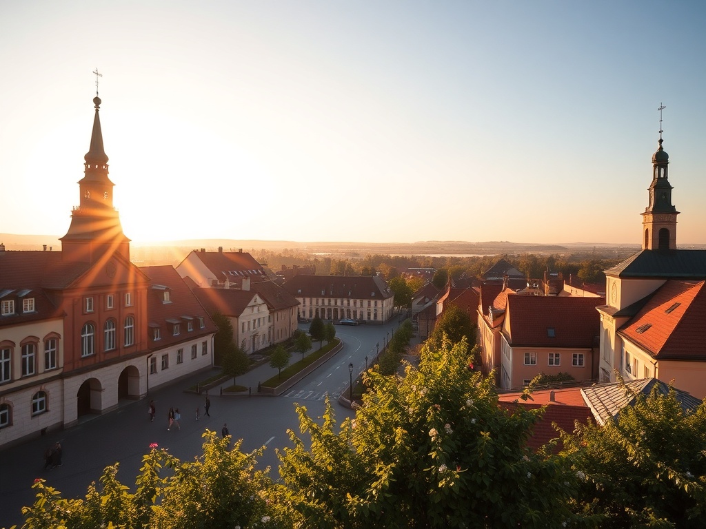 Mieszkańcy świętujący majówkę w parku w Mińsku Mazowieckim, dzieci bawią się na placu zabaw.